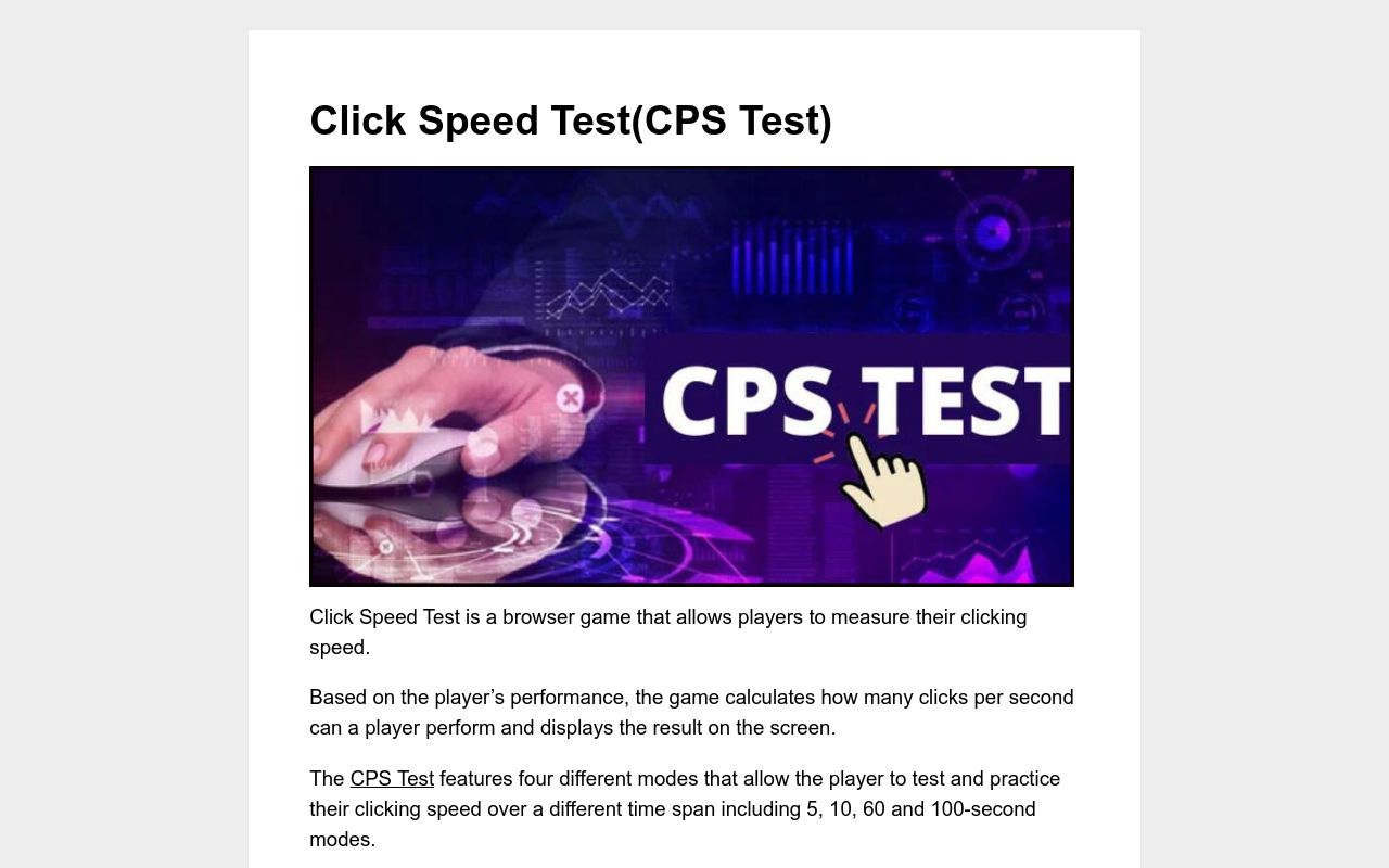 Clickspeedtest Clickspeedtest